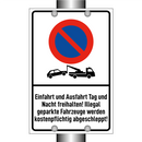 Einfahrt und Ausfahrt Tag und Nacht freihalten! Illegal geparkte Fahrzeuge werden kostenpflichtig abgeschleppt!