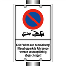 Kein Parken auf dem Gehweg! Illegal geparkte Fahrzeuge werden kostenpflichtig abgeschleppt!