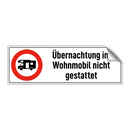 Übernachtung im Wohnmobil nicht gestattet