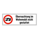 Übernachtung im Wohnmobil nicht gestattet