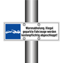Warenabholung. Illegal geparkte Fahrzeuge werden kostenpflichtig abgeschleppt!