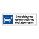 Elektrofahrzeuge kostenlos während des Ladevorgangs