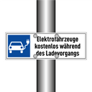 Elektrofahrzeuge kostenlos während des Ladevorgangs