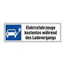 Elektrofahrzeuge kostenlos während des Ladevorgangs