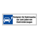 Parkplatz für Elektroautos nur zum Laden von Elektrofahrzeugen