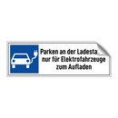 Parken an der Ladestation nur für Elektrofahrzeuge zum Aufladen