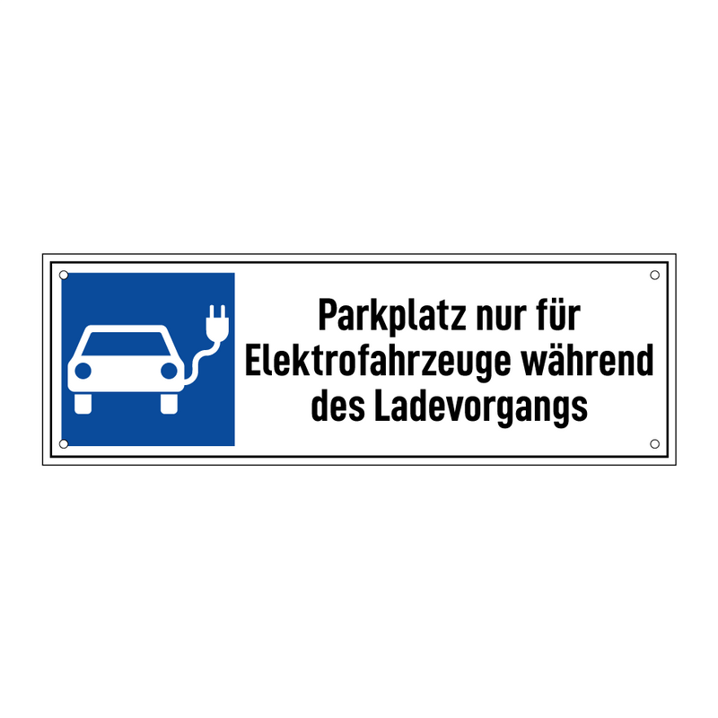 Parkplatz nur für Elektrofahrzeuge während des Ladevorgangs