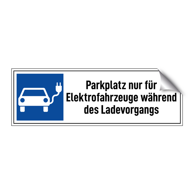 Parkplatz nur für Elektrofahrzeuge während des Ladevorgangs