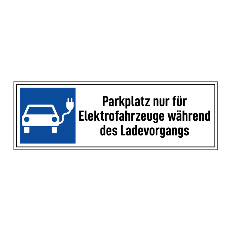 Parkplatz nur für Elektrofahrzeuge während des Ladevorgangs