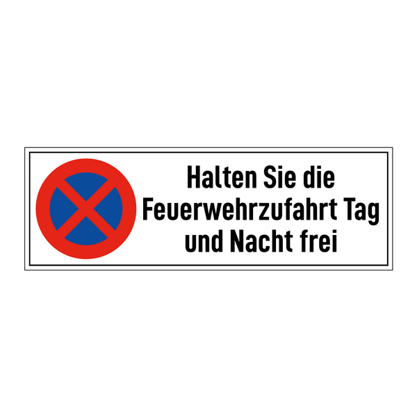 Halten Sie die Feuerwehrzufahrt Tag und Nacht frei