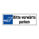 Bitte vorwärts parken