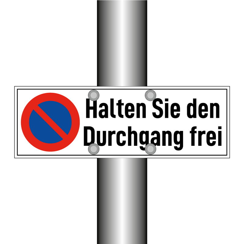 Halten Sie den Durchgang frei