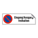Eingang/Ausgang freihalten