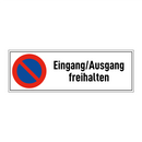 Eingang/Ausgang freihalten