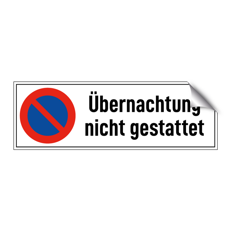 Übernachtung nicht gestattet