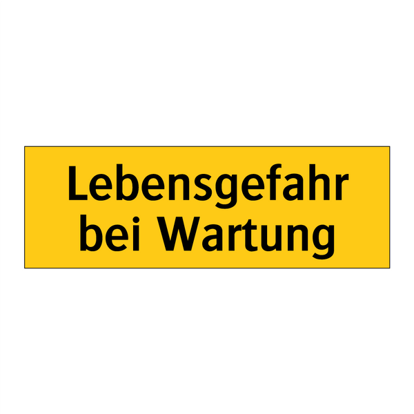 Lebensgefahr bei Wartung
