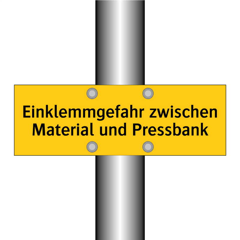 Einklemmgefahr zwischen Material und Pressbank