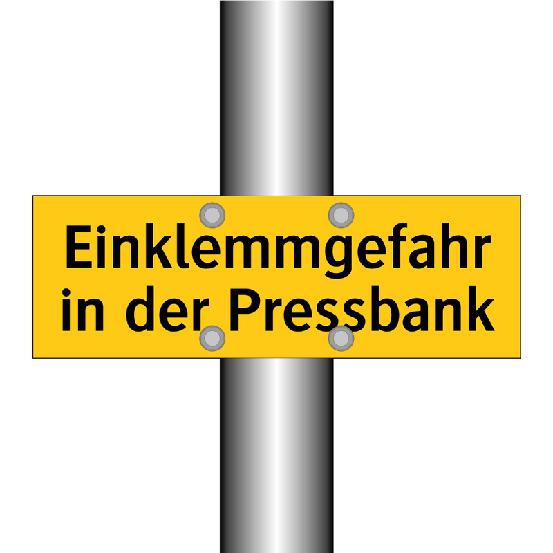 Einklemmgefahr in der Pressbank