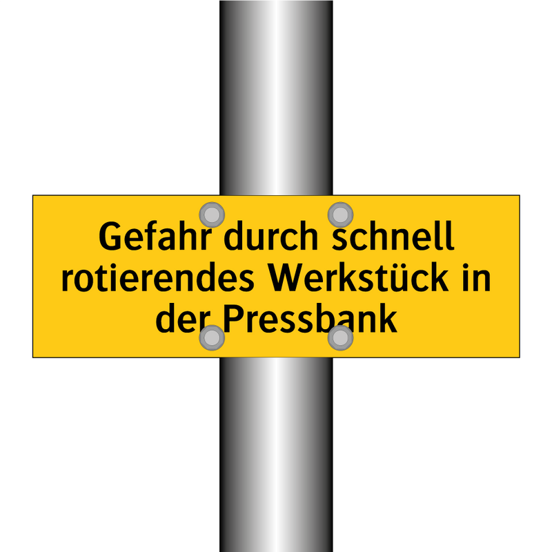 Gefahr durch schnell rotierendes Werkstück in der Pressbank