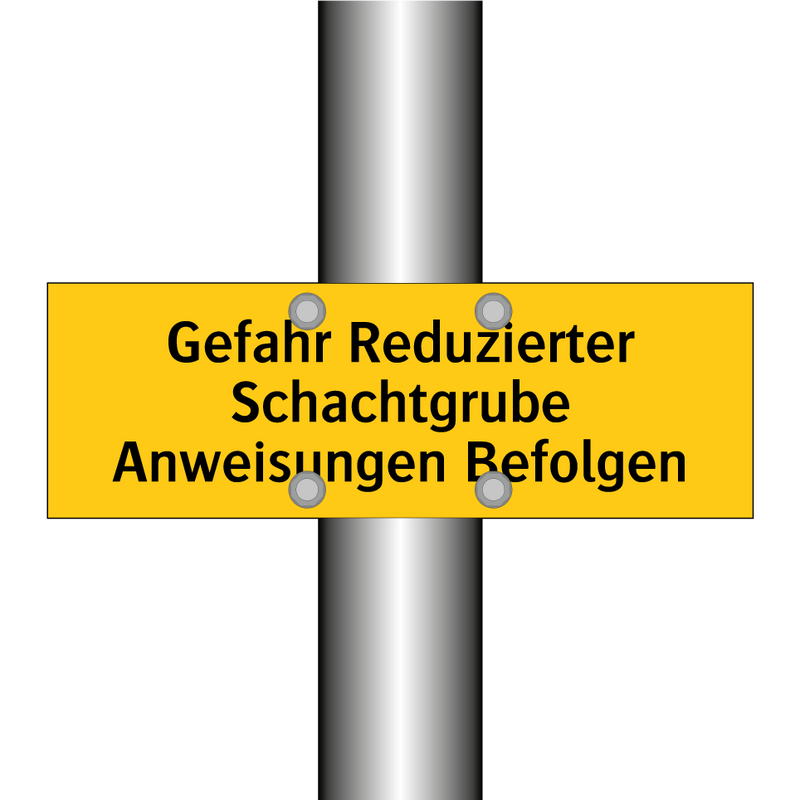 Gefahr Reduzierter Schachtgrube Anweisungen Befolgen