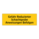 Gefahr Reduzierter Schachtgrube Anweisungen Befolgen