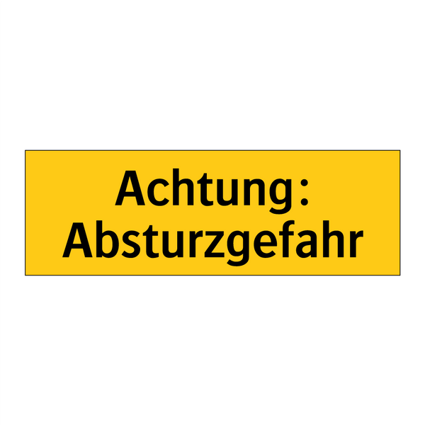 Achtung: Absturzgefahr