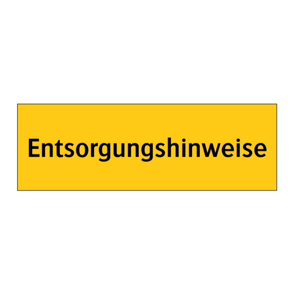Entsorgungshinweise