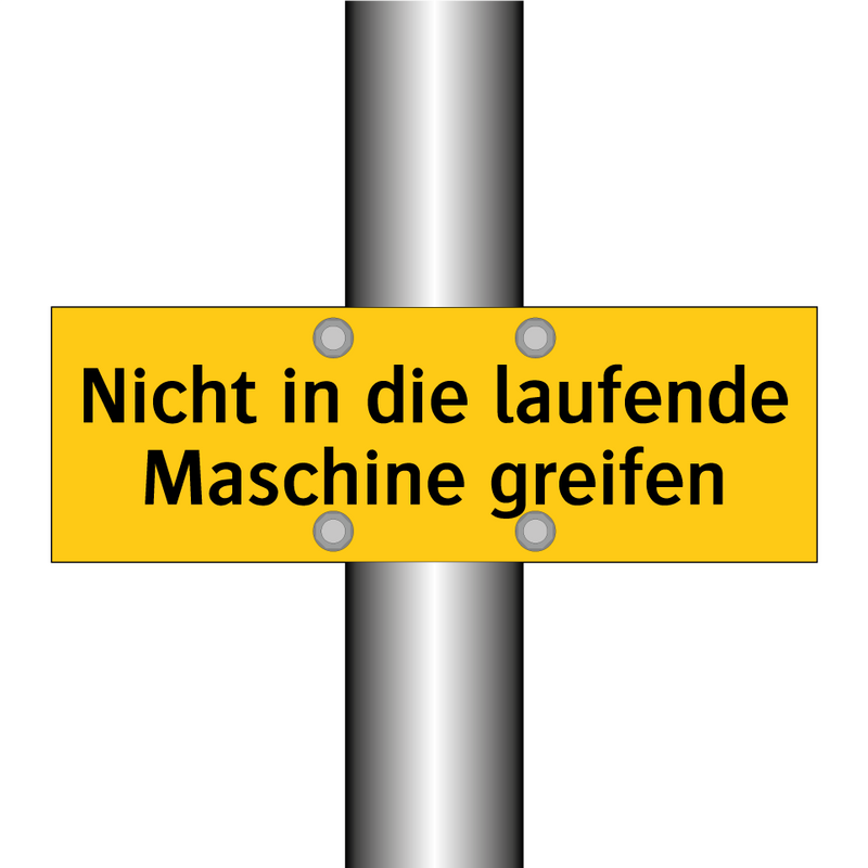 Nicht in die laufende Maschine greifen