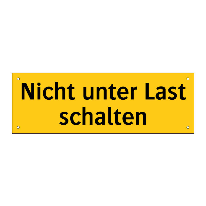 Nicht unter Last schalten