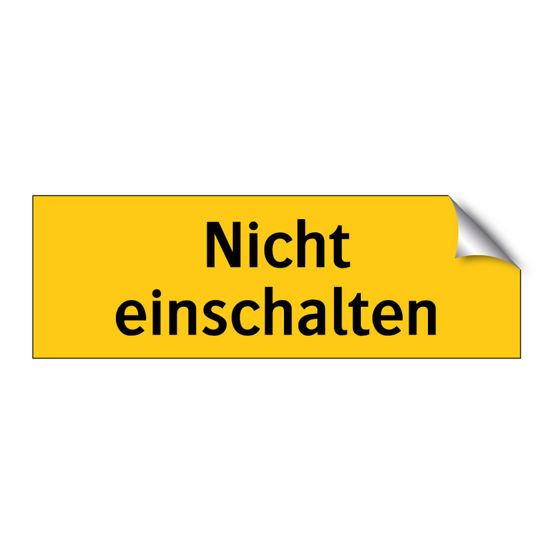 Nicht einschalten
