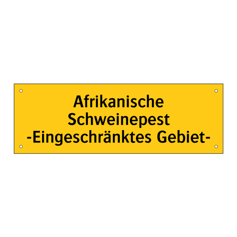 Afrikanische Schweinepest -Eingeschränktes Gebiet-