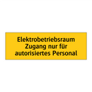 Elektrobetriebsraum Zugang nur für autorisiertes Personal
