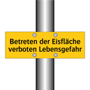 Betreten der Eisfläche verboten Lebensgefahr