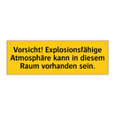 Vorsicht! Explosionsfähige Atmosphäre kann in diesem Raum vorhanden sein.