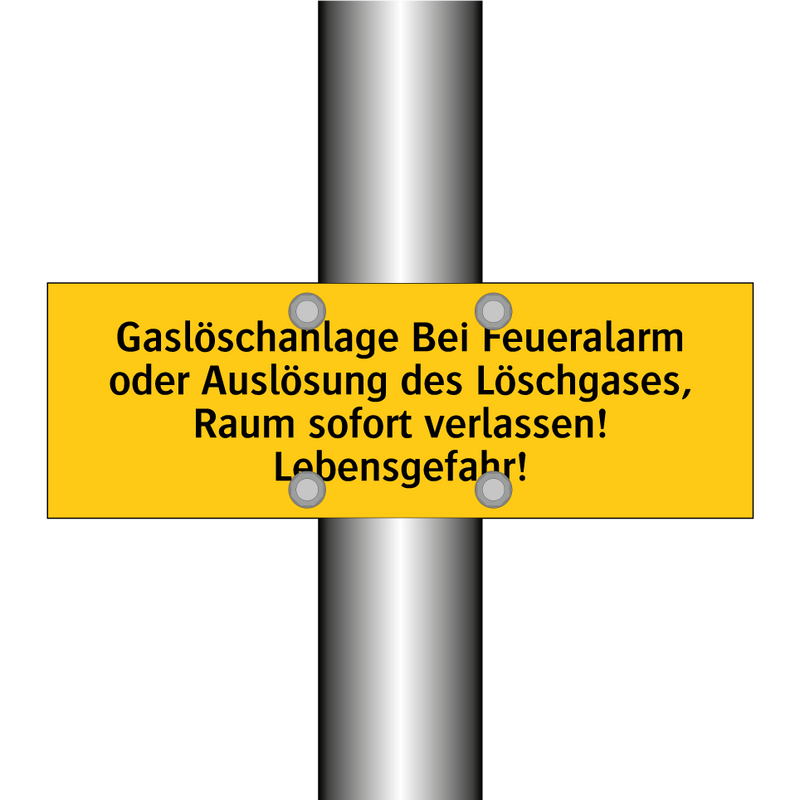 Gaslöschanlage Bei Feueralarm oder Auslösung des Löschgases, Raum sofort verlassen! Lebensgefahr!
