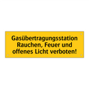Gasübertragungsstation Rauchen, Feuer und offenes Licht verboten!