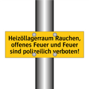 Heizöllagerraum Rauchen, offenes Feuer und Feuer sind polizeilich verboten!