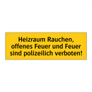 Heizraum Rauchen, offenes Feuer und Feuer sind polizeilich verboten!
