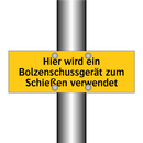 Hier wird ein Bolzenschussgerät zum Schießen verwendet