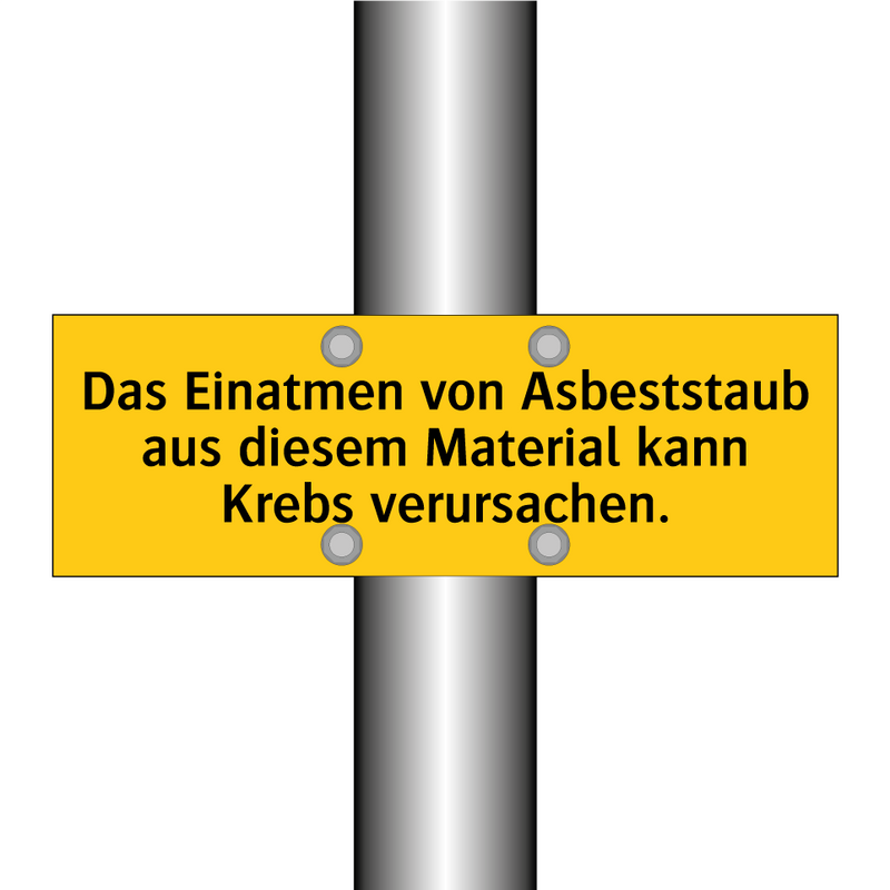 Das Einatmen von Asbeststaub aus diesem Material kann Krebs verursachen.