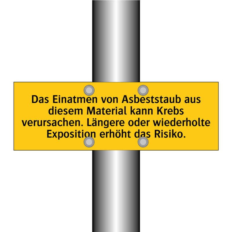 Das Einatmen von Asbeststaub aus diesem Material kann Krebs verursachen. Längere oder wiederholte Exposition erhöht das Risiko.