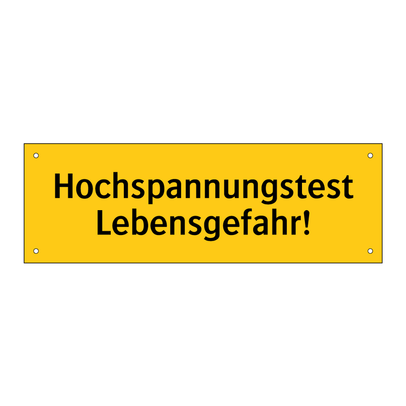 Hochspannungstest Lebensgefahr!