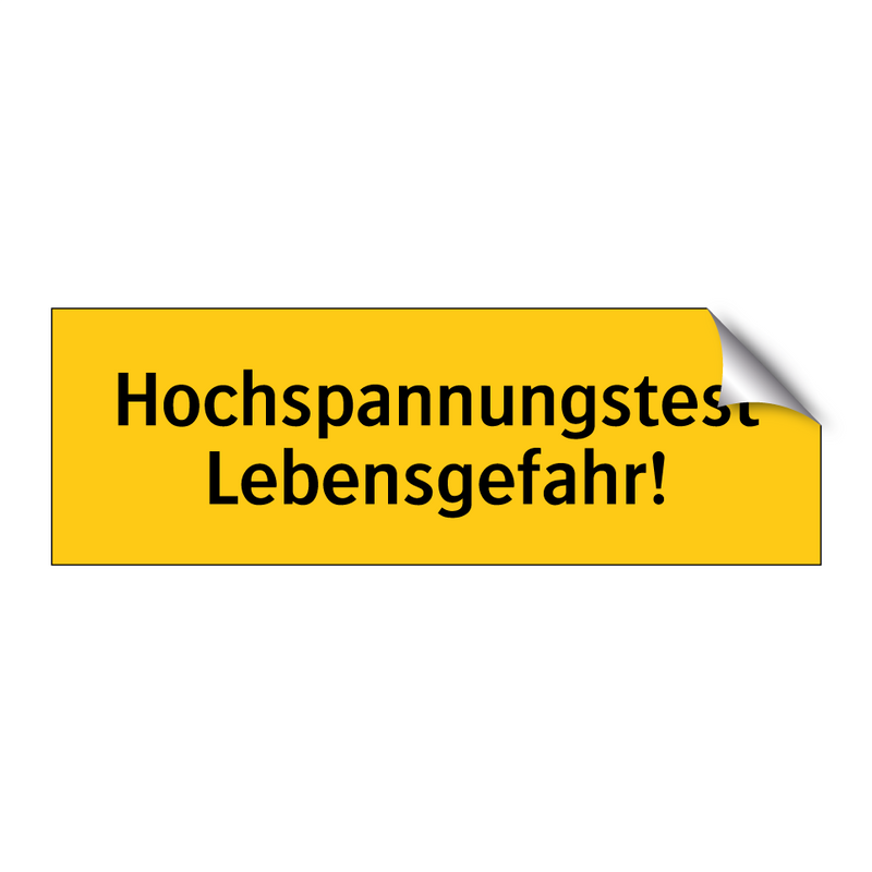 Hochspannungstest Lebensgefahr!