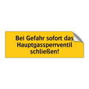 Bei Gefahr sofort das Hauptgassperrventil schließen!