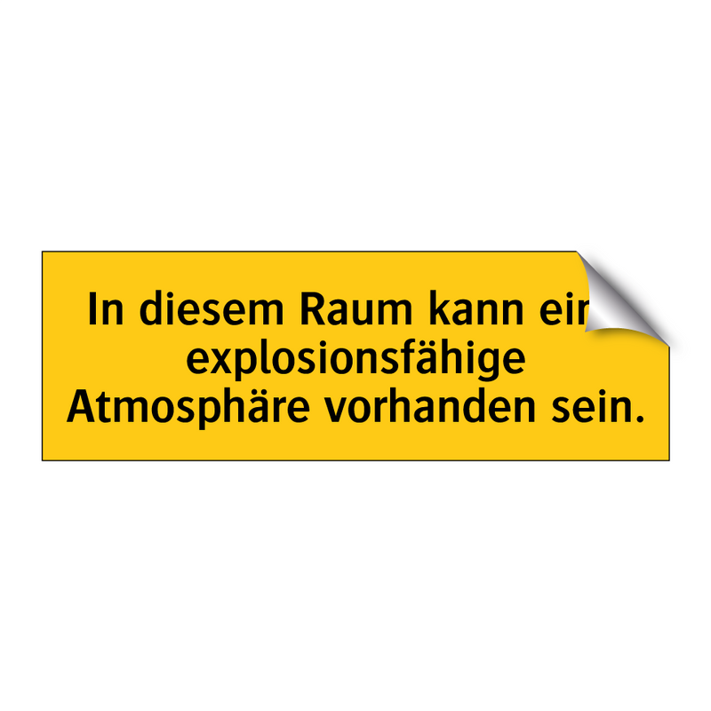 In diesem Raum kann eine explosionsfähige Atmosphäre vorhanden sein.