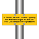 In diesem Raum ist nur die Lagerung von Kraftfahrzeugen mit Benzin- oder Dieselmotorantrieb gestattet!