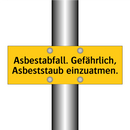 Asbestabfall. Gefährlich, Asbeststaub einzuatmen.