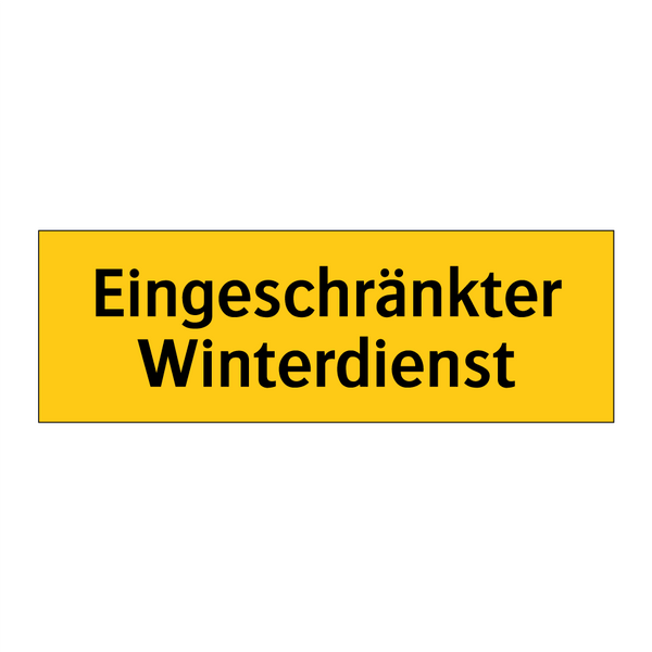 Eingeschränkter Winterdienst