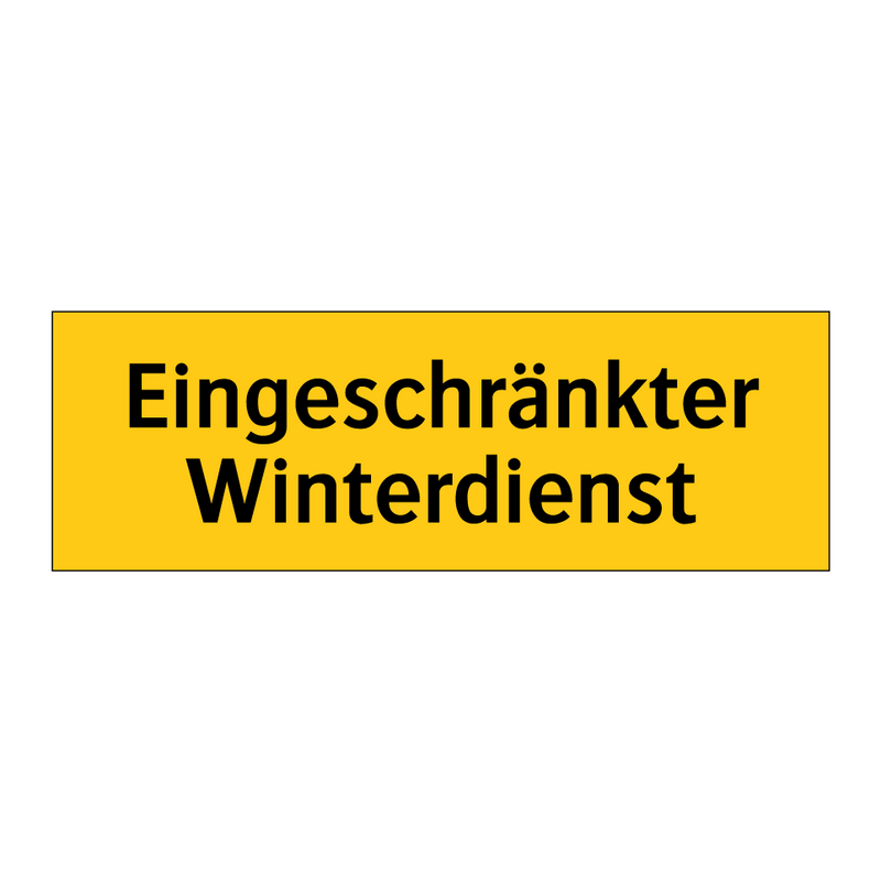 Eingeschränkter Winterdienst