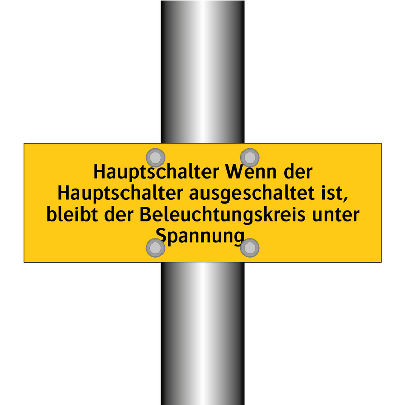 Hauptschalter Wenn der Hauptschalter ausgeschaltet ist, bleibt der Beleuchtungskreis unter Spannung.